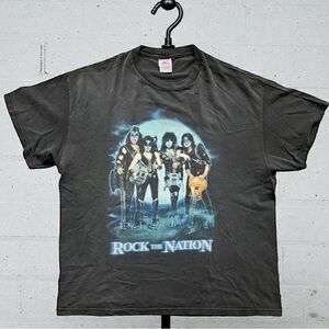 Vintage 2004 Kiss Rock The Nation World Tour Double Sided Band Faded Shirt XL